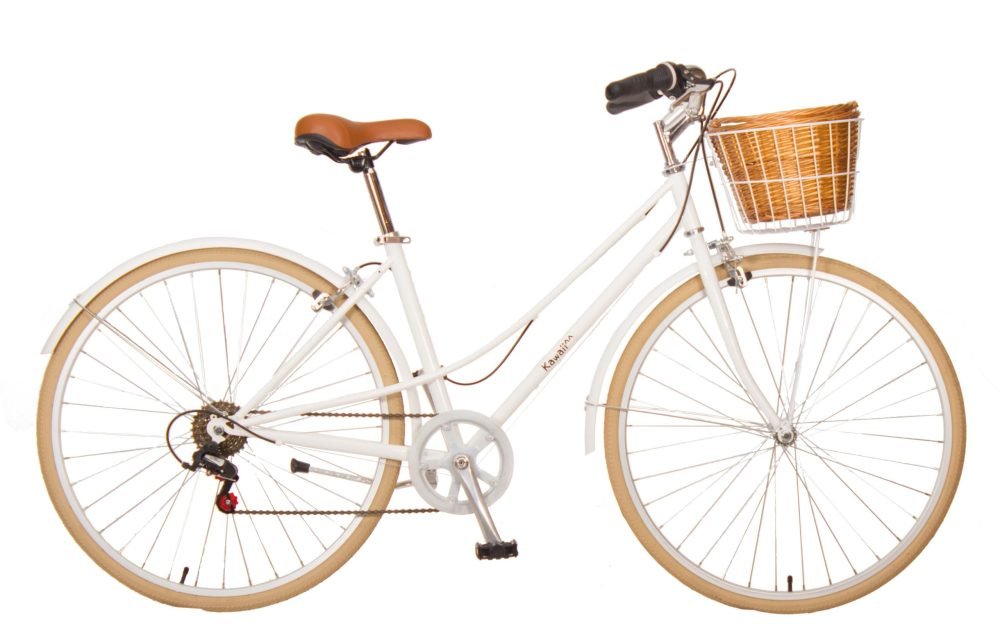 Bicicleta de paseo Kawaii E2, 6 velocidades, cesta mimbre - Imagen 8