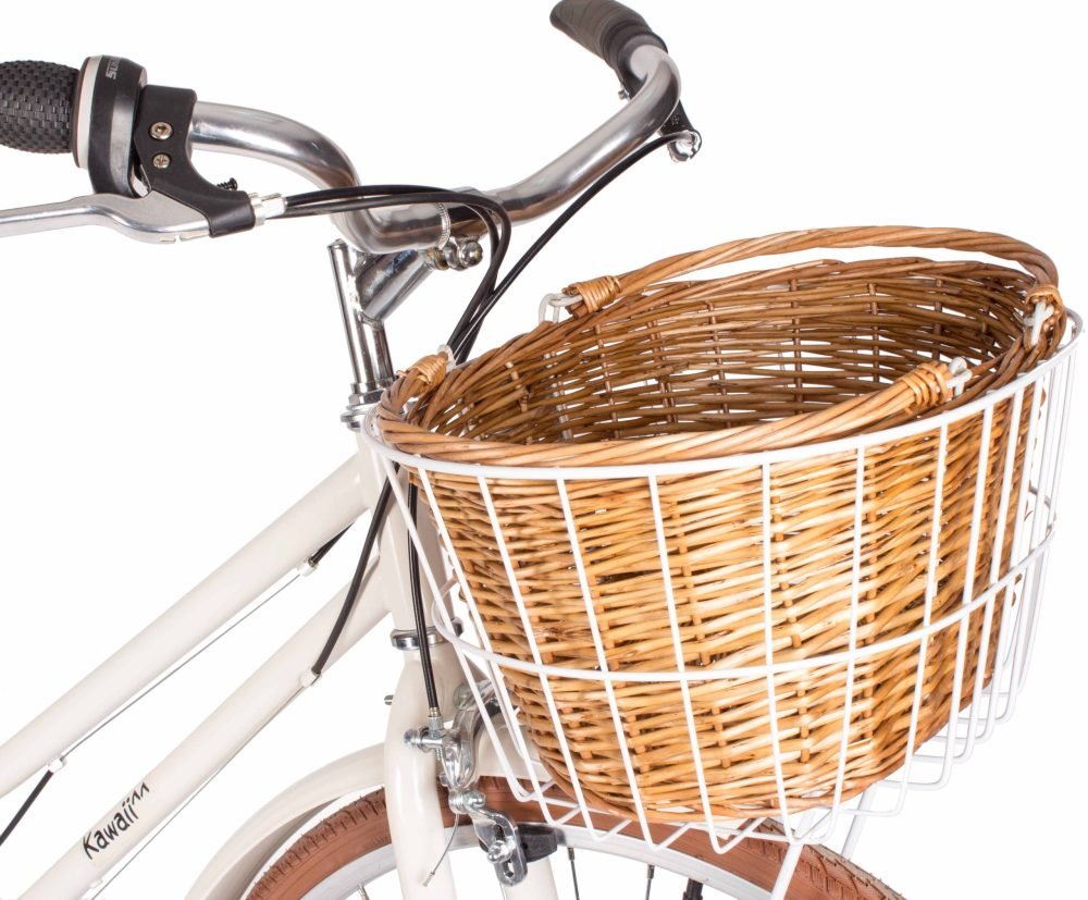 Bicicleta de paseo Kawaii E2, 6 velocidades, cesta mimbre - Imagen 5