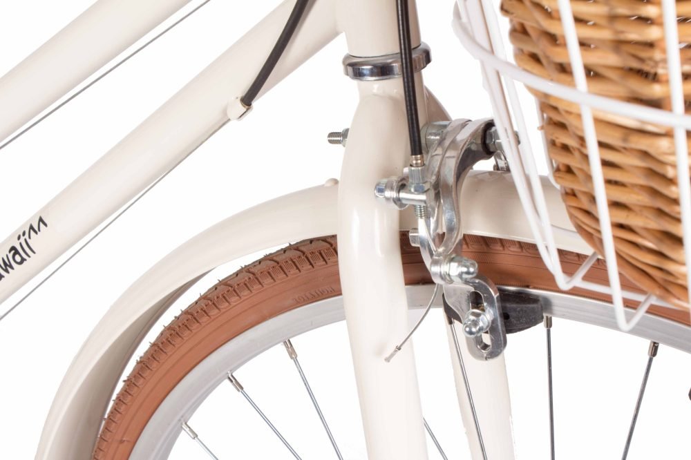 Bicicleta de paseo Kawaii E2, 6 velocidades, cesta mimbre - Imagen 2