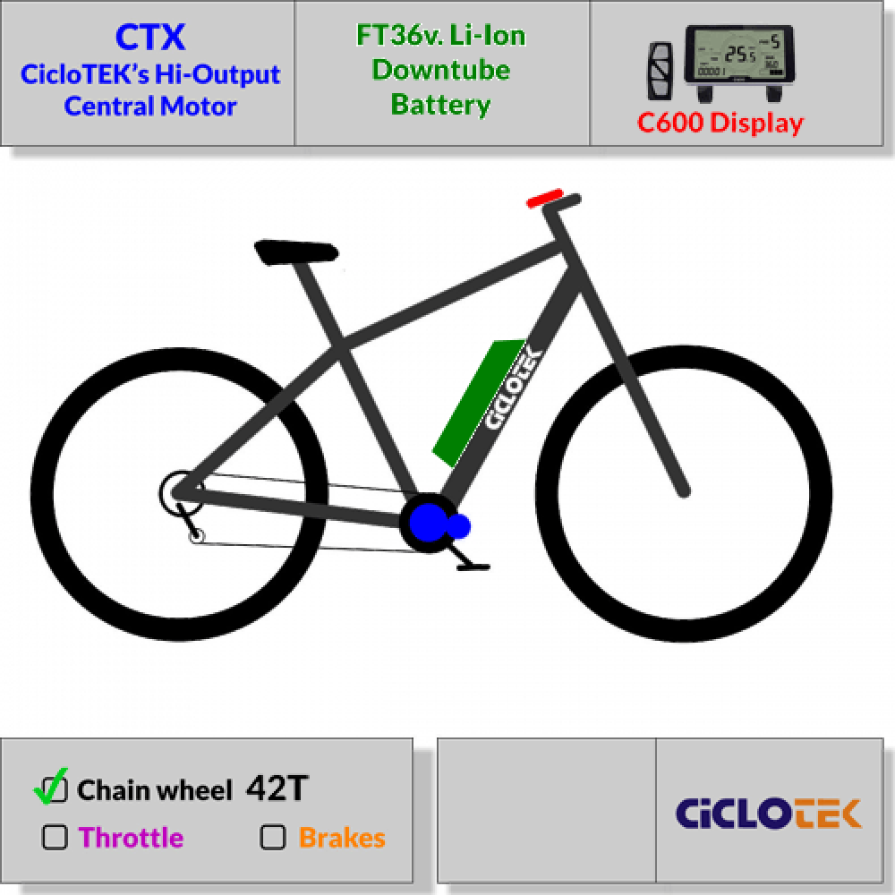 KIT Para Bicicletas Eléctricas Motor Central CTX Ultra - Motor 500W