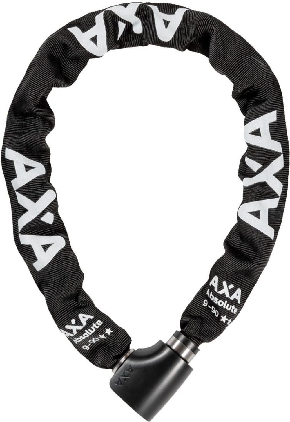 Candado de cadena Axa Absolute 9-90 con funda de poliéster - negro