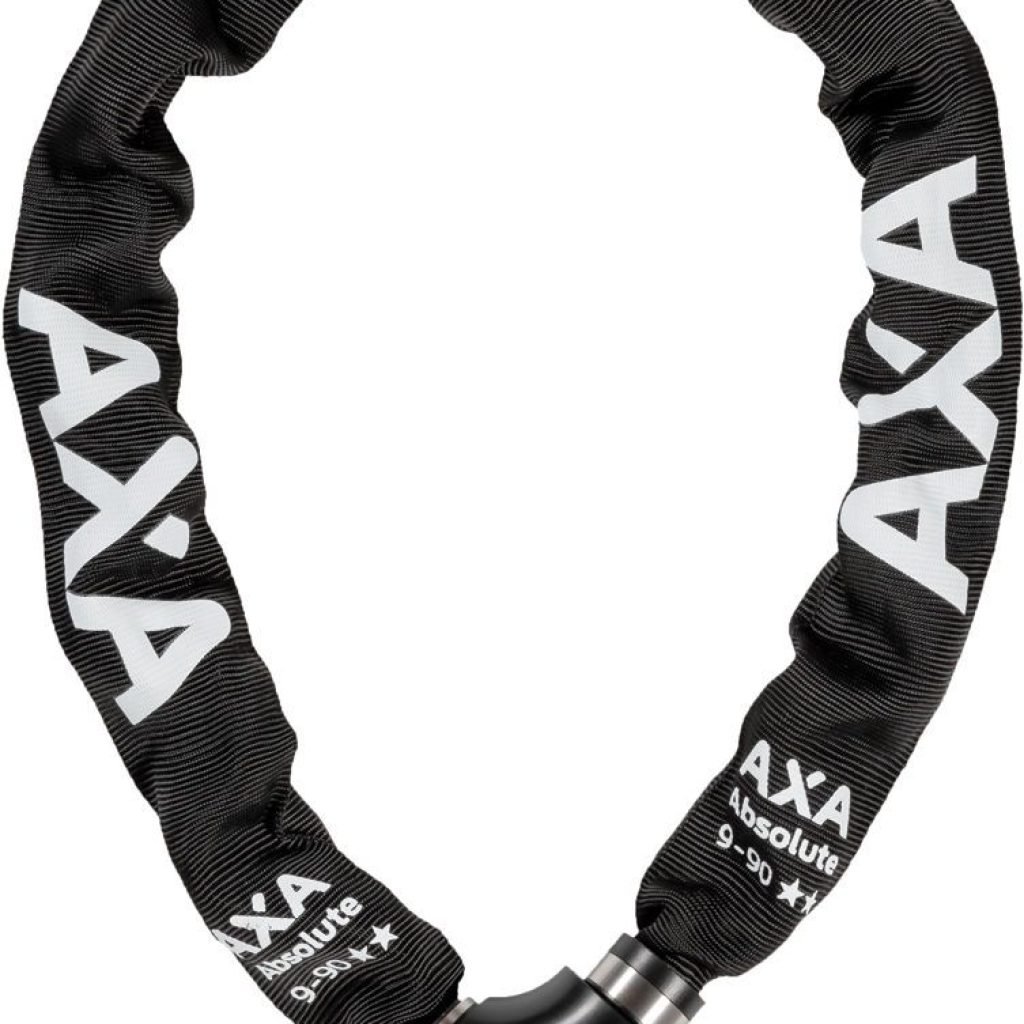 Candado de cadena Axa Absolute 9-90 con funda de poliéster - negro