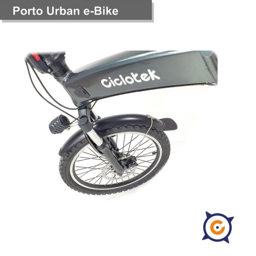 Bicicleta Eléctrica Plegable Urbana Gris Ciclotek, Motor 250W - Imagen 2