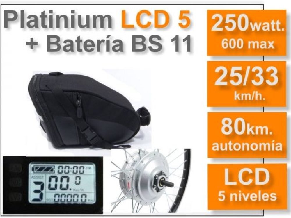 KIT Para Bicicletas Eléctricas Platinium  + Batería BS 36v. 11 Ah
