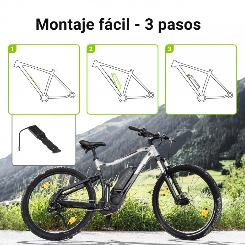 Batería de bicicleta eléctrica Green Cell 36V 20Ah 720Wh tubo inferior Ebike EC5 con cargador - Imagen 5