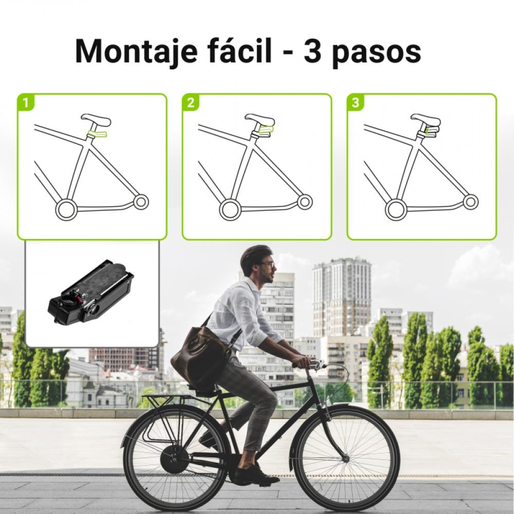 Batería para Bicicleta Eléctrica 36V 12Ah E-Bike Frog-Type Li-Ion y Cargador GREEN CELL - Imagen 3