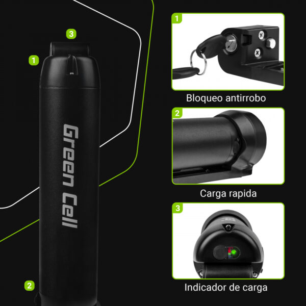 green cell bateria bicicleta electrica 36v 52ah botella li ion e bike bateria y cargador 2