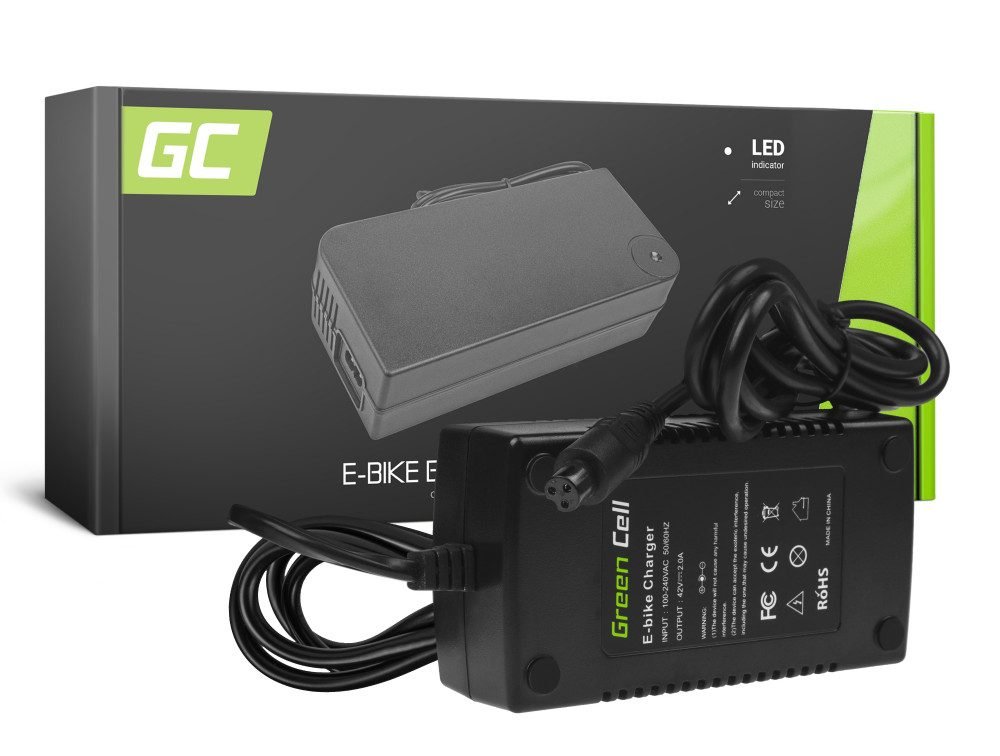 Cargador 42V 2 Amperios  (3 pin) para baterías E-BIKE 36V - Airbici