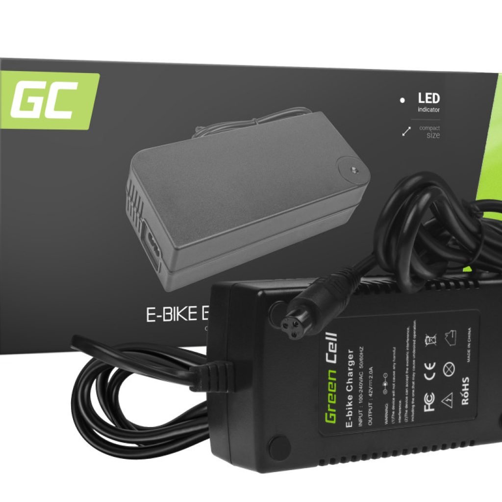 Cargador 42V 2 Amperios  (3 pin) para baterías E-BIKE 36V - Airbici
