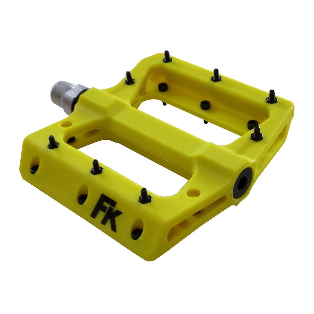 Pedales para fixie FK, FK-291. Plataforma BMX. Nailon. Pins. 9/16" Cr-Mo CNC.