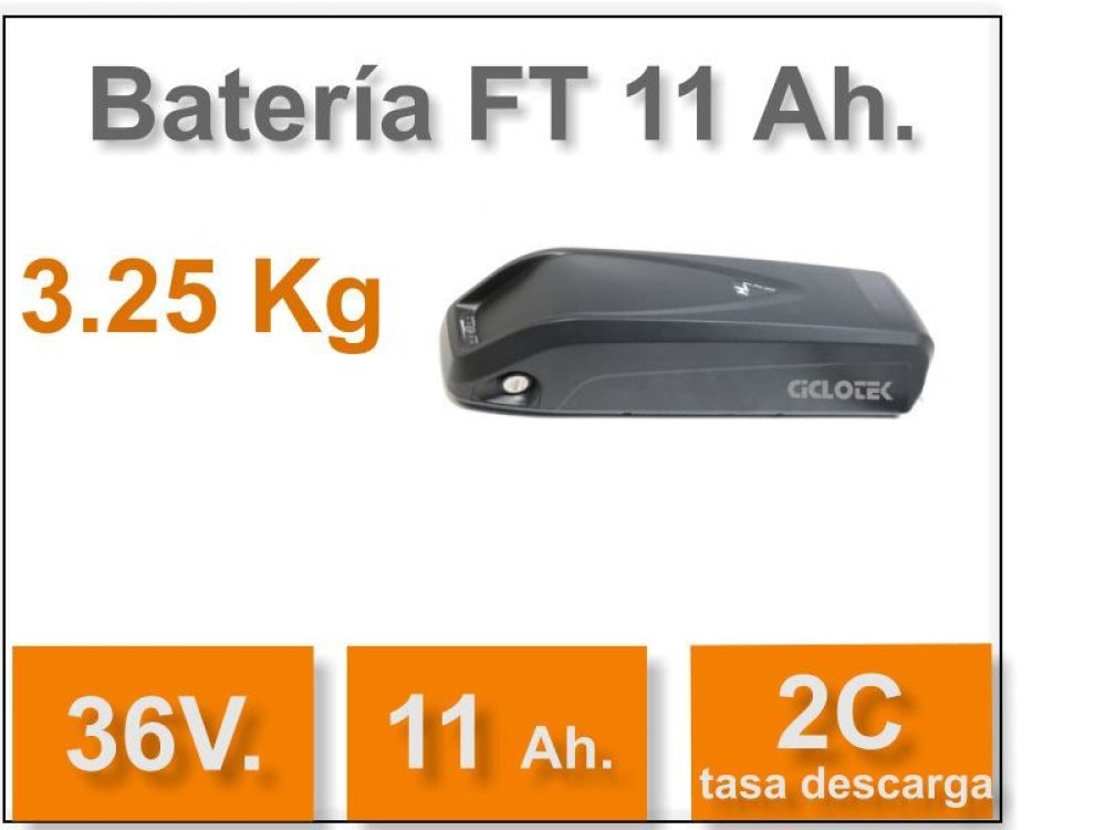 Kit Conversión Bicicleta Eléctrica Rueda Delantera o Trasera - Kit Ciclotek 250W Platinium LCD 5, Batería 11 Ah. - Imagen 2