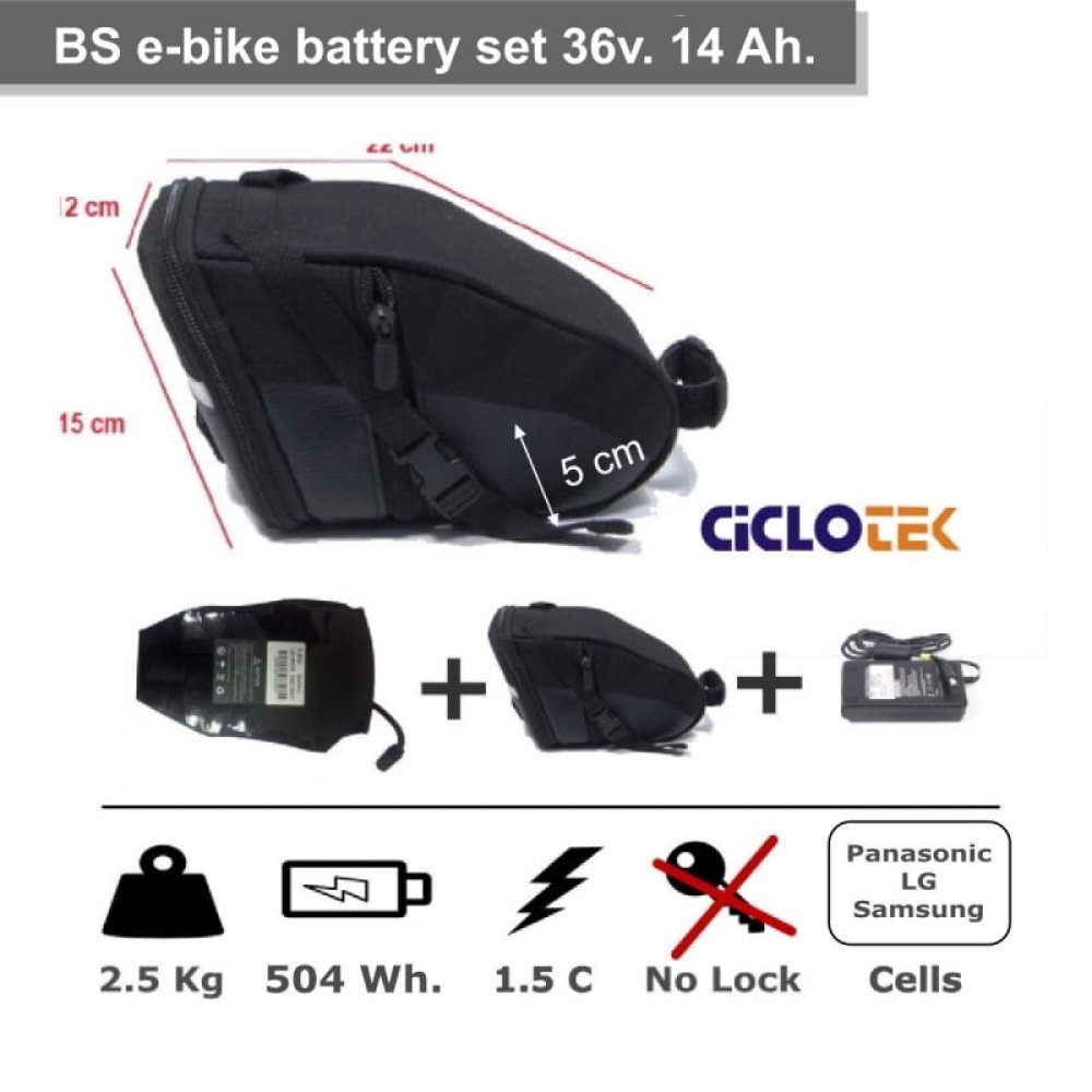 Set Batería BS 36v 12.8Ah. Ciclotek - Imagen 3