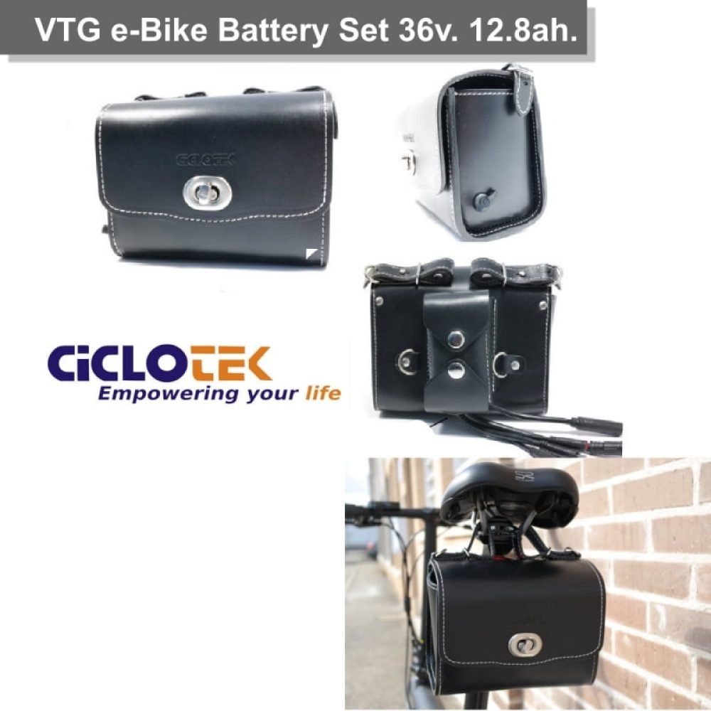 Set Batería Vintage 36v 12.8 Ah. Marrón / Negro Ciclotek - Imagen 3
