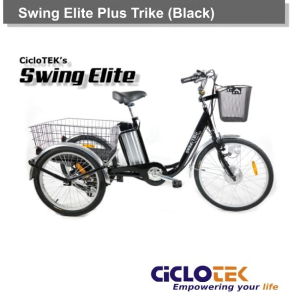 triciclo electrico ciclotek swing elite plus negro