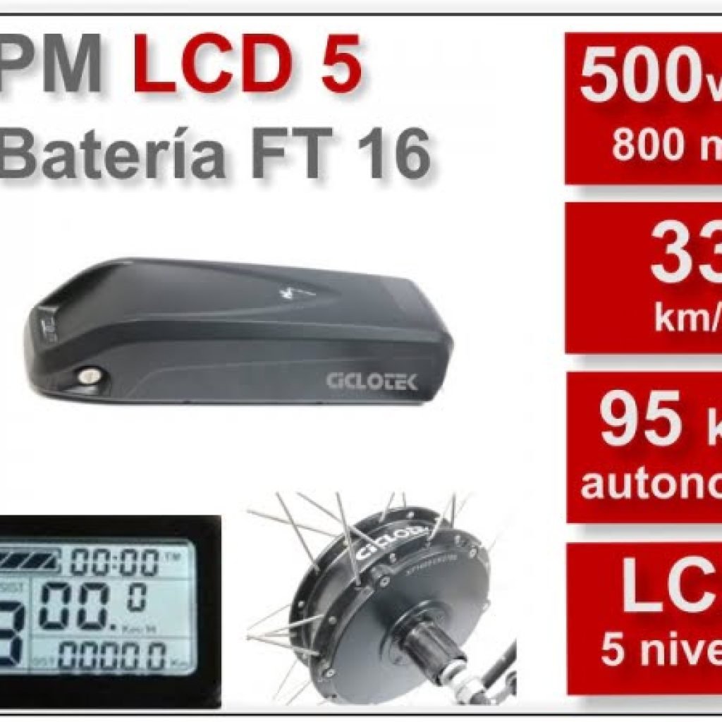 KIT Para Bicicletas Eléctricas BPM 500W + Batería FT 16 Ah. Ciclotek