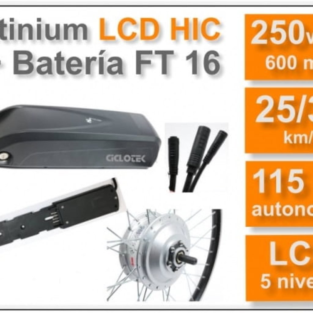 KIT Para Bicicletas Eléctricas Platinium 250W+ Batería FT 36V 16 Ah. Ciclotek