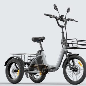 Triciclo eléctrico Cysum AG1 PRO para adultos, triciclo eléctrico plegable de 16 pulgadas para hombres y mujeres, bicicleta eléctrica de 3 ruedas con batería de litio de 48 V 20 Ah, par de 80 Nm, diferencial de velocidad