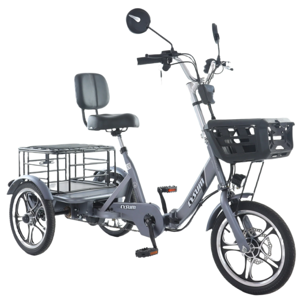 Triciclo eléctrico Cysum T1: motor de 48 V y 250 W, batería de 48V 12Ah, diseño unisex para desplazamientos diarios.