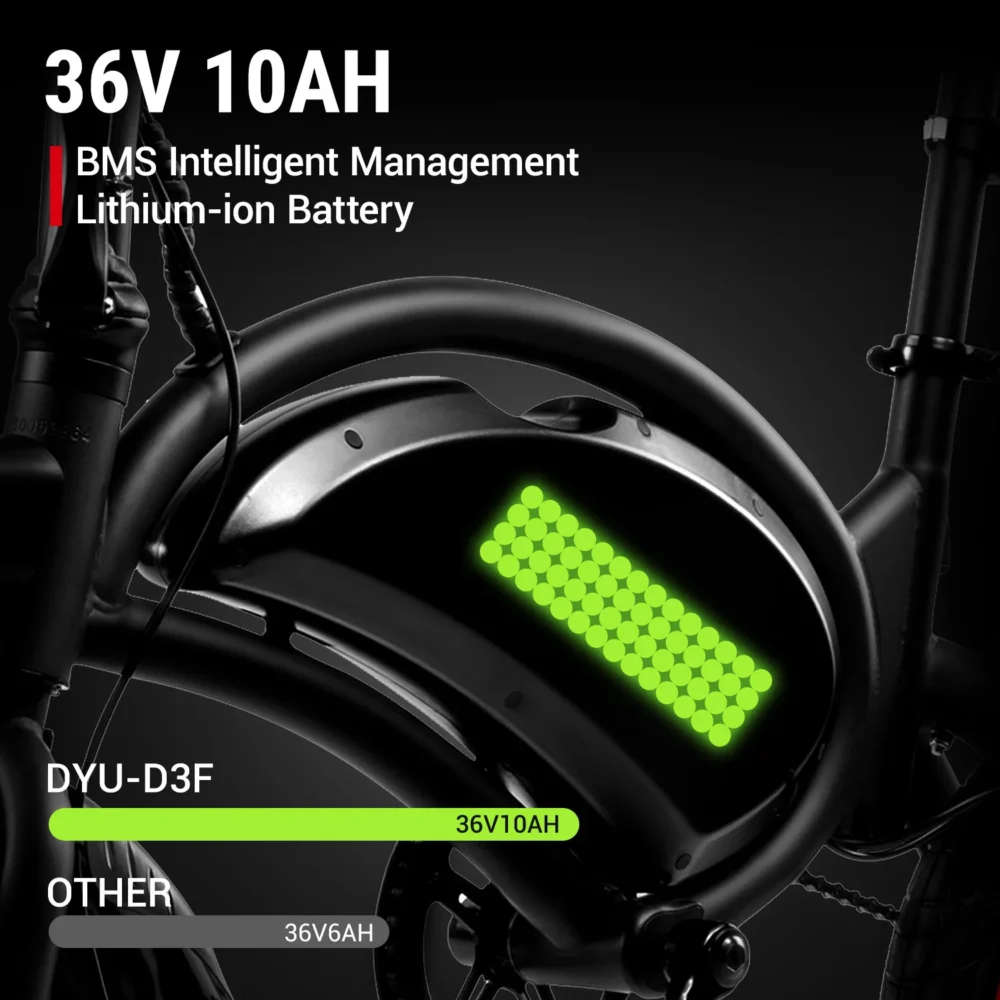 Mini bicicleta eléctrica plegable DYU D3F de 14 pulgadas - Imagen 6