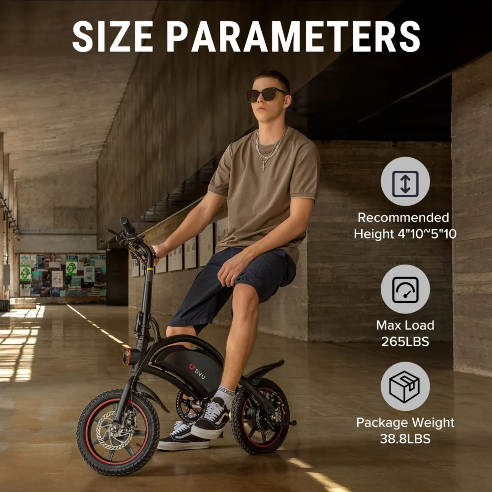 Mini bicicleta eléctrica plegable DYU D3F de 14 pulgadas - Imagen 10
