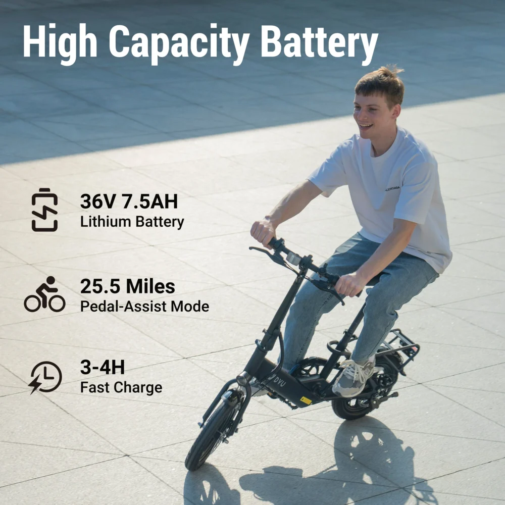 Bicicleta eléctrica plegable DYU C3 de 14 pulgadas - Imagen 13