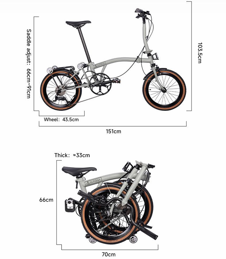 Bicicleta plegable Aurona B6 Sport 25 Sin titulo