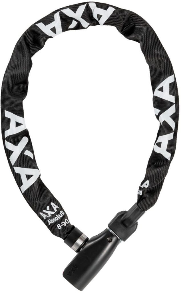 Candado de cadena Axa Absolute 8-90 con funda de poliéster - negro