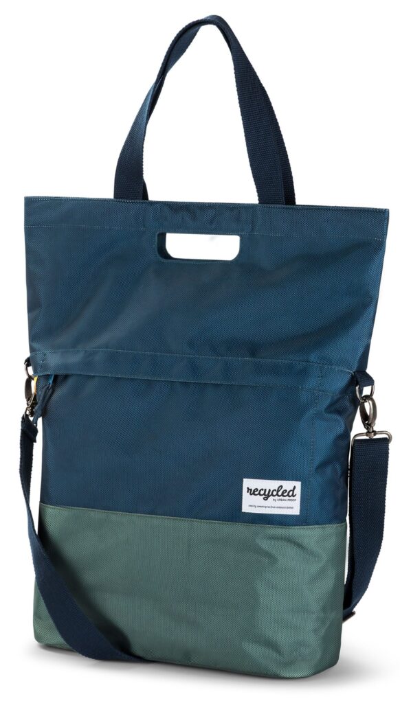 Bolsa de compras para bicicleta Urban Proof reciclada de 20 litros - azul/verde