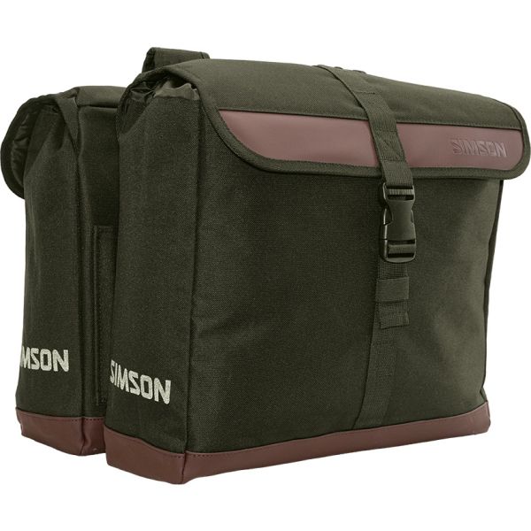 Bolsa doble para bicicleta Simson Urban de 35 litros - verde oliva